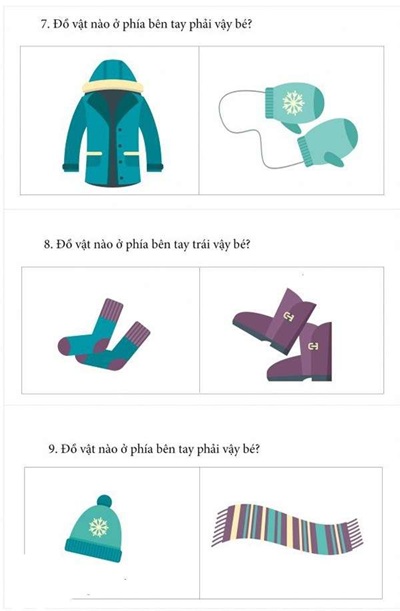 Ví dụ về dạng bài tập xác định vị trí tư duy cho bé (Ảnh: Sưu tầm internet)