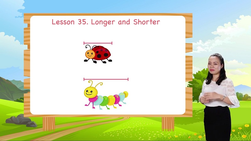 Dạy trẻ học Toán lớp 1 dài hơn ngắn hơn. (Ảnh: Sưu tầm Internet)