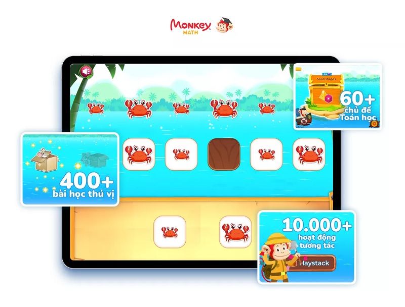 Trang bị nền tảng toán học vững chắc cho bé cùng Monkey Math. (Ảnh: Monkey)