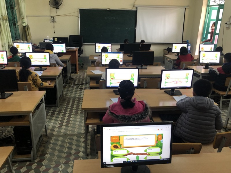 Kỳ thi Violympic toán tại một trường tiểu học. (Ảnh: Trường tiểu học Him Lam)