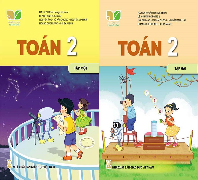 Bộ sách toán 2 Kết Nối Tri Thức tập 1 + tập 2. (Ảnh: Vndoc)