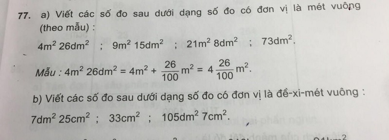 Có nhiều dạng bài tập liên quan tới đơn vị đo dm2. (Ảnh: Sưu tầm internet)