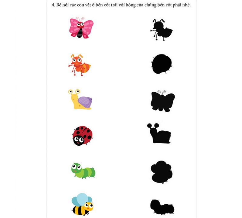 Bài tập ghép tranh cho bé học lớp chồi. (Ảnh: Sưu tầm internet)