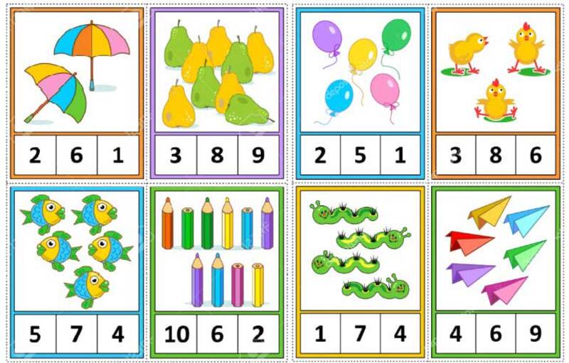 Giúp bé làm quen với những dạng toán khoanh số đơn giản. (ảnh: Vndoc)