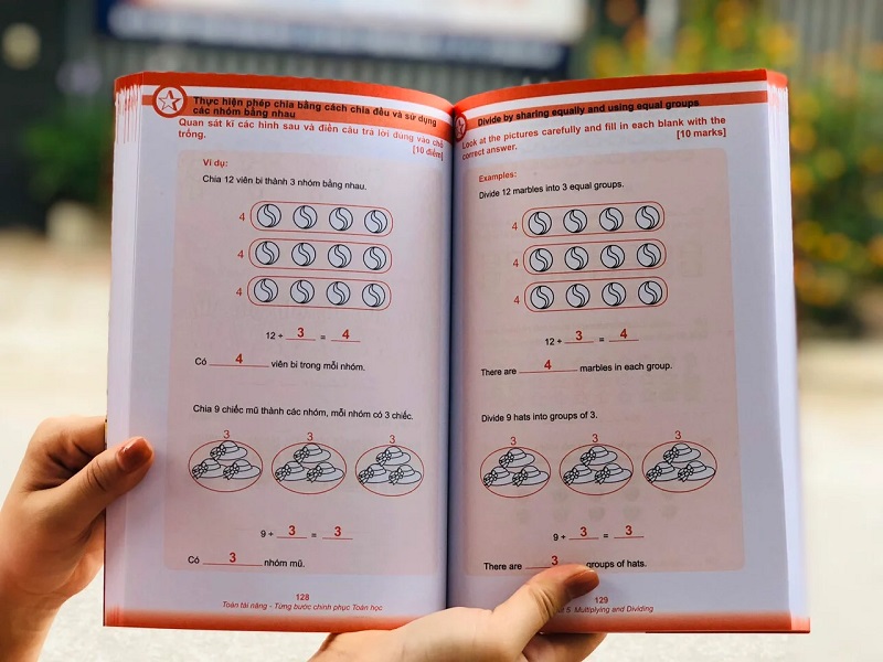 Kiến thức toán cấp 1 khá nhiều nên bé cần nắm vững khi học. (Ảnh: Achaubook)