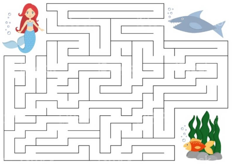 Dạng toán mê cung cơ bản cho bé. (Ảnh: VnDoc)