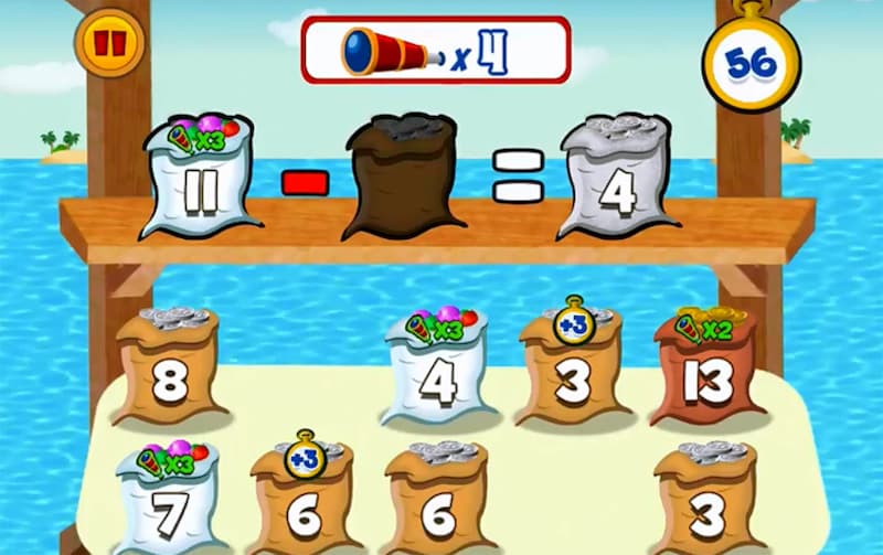 Cho bé học toán kết hợp với trò chơi để tăng sự hứng thú. (Ảnh: Internet)