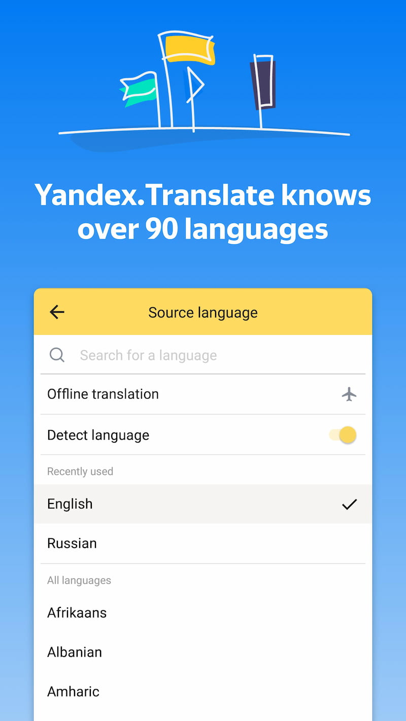 App dịch tiếng Anh sang tiếng Việt Yandex. (Ảnh: Sưu tầm Internet)