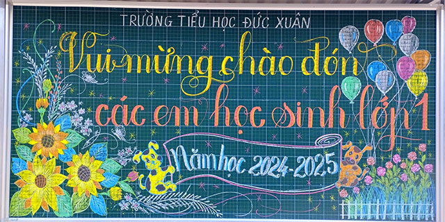 Mỗi bảng trang trí khai giảng thường sẽ có tính độc nhất riêng (Ảnh: Sưu tầm internet)