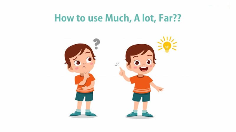 Cách dùng trạng từ much, a lot, far. (Ảnh: Internet)