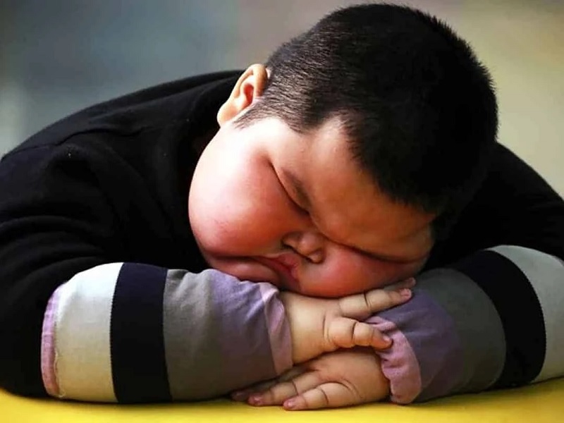 Trẻ bị béo phì thường khi ngủ hay dễ ngáy. (Ảnh: Sưu tầm internet)