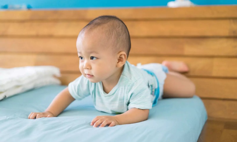 Đề phòng, hạn chế các nguy cơ trẻ 5 tháng bị ngã từ giường xuống đất (Nguồn: Sưu tầm Internet)