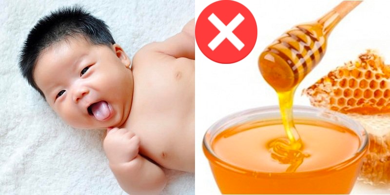 Không sử dụng mật ong vì mật ong không an toàn với trẻ dưới 12 tháng tuổi (Ảnh: Sưu tầm internet)