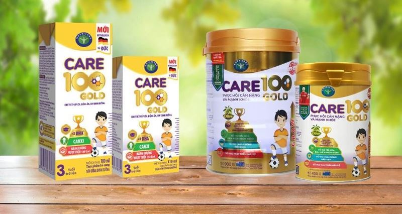 Sữa Care 100 Gold Grow tăng cân tăng chiều cao cho bé. (Ảnh: Internet)
