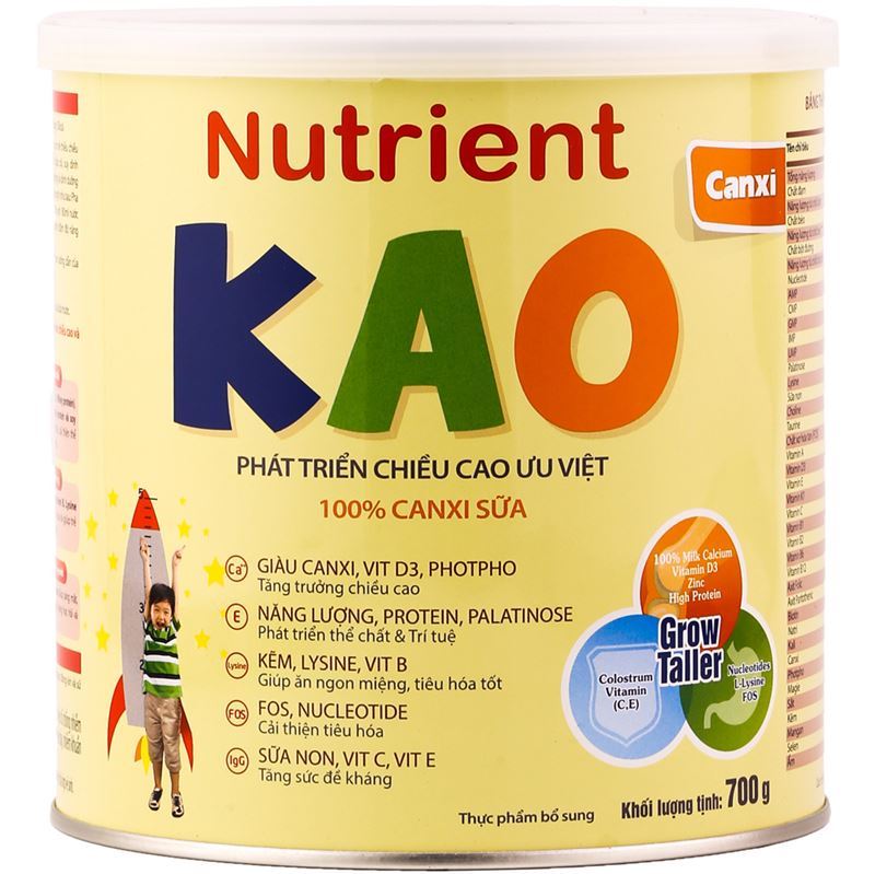 Sữa Nutrient Kao tăng chiều cao. (Ảnh: Internet)