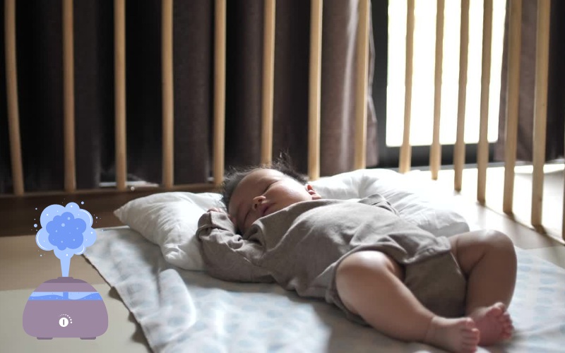 Tạo độ ẩm không khí giúp bé hít thở dễ dàng hơn (Ảnh: Sưu tầm Internet)