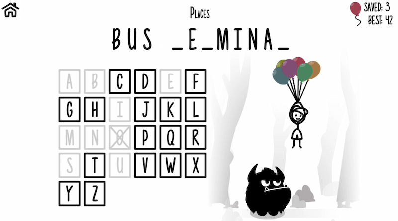 Mô phỏng trò chơi Hangman. (Ảnh: Internet)