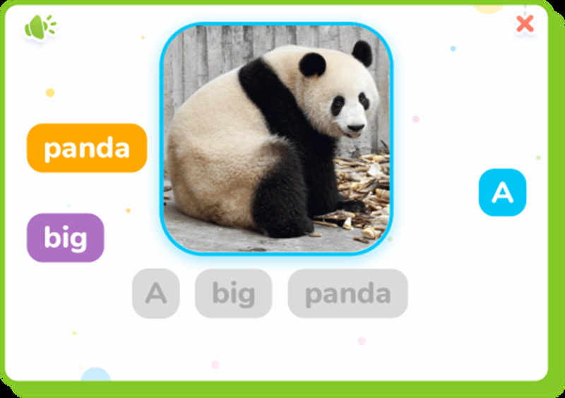 Trò chơi ô chữ trên Monkey Junior - Trò chơi kết hợp Flashcard cho bé. (Ảnh: Monkey) 