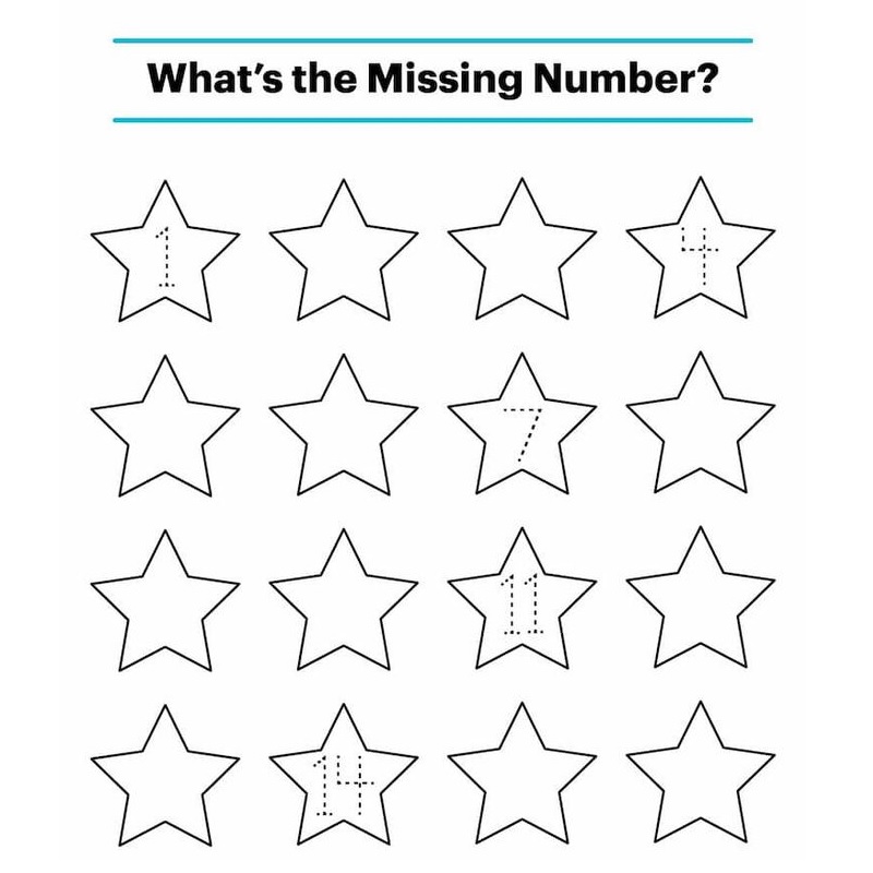 Trò chơi toán học cho trẻ 4 tuổi tìm những con số còn thiếu. (Ảnh: Sưu tầm internet)