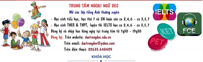 Đa dạng khoá học tại Trung Tâm Ngoại Ngữ DEC (Ảnh: Trung Tâm Ngoại Ngữ DEC)