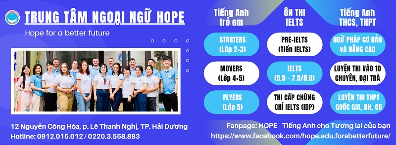Nhiều khoá học tiếng Anh dành cho mọi đối tượng tại HOPE (Ảnh: HOPE)