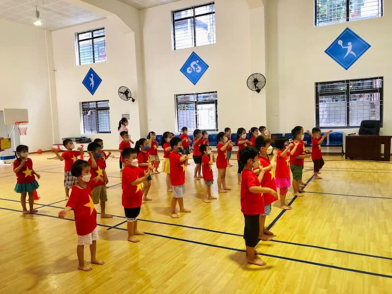 Nhà thể chất tại trường Tiểu học Thành Công B 1. (Ảnh: Nhà trường)