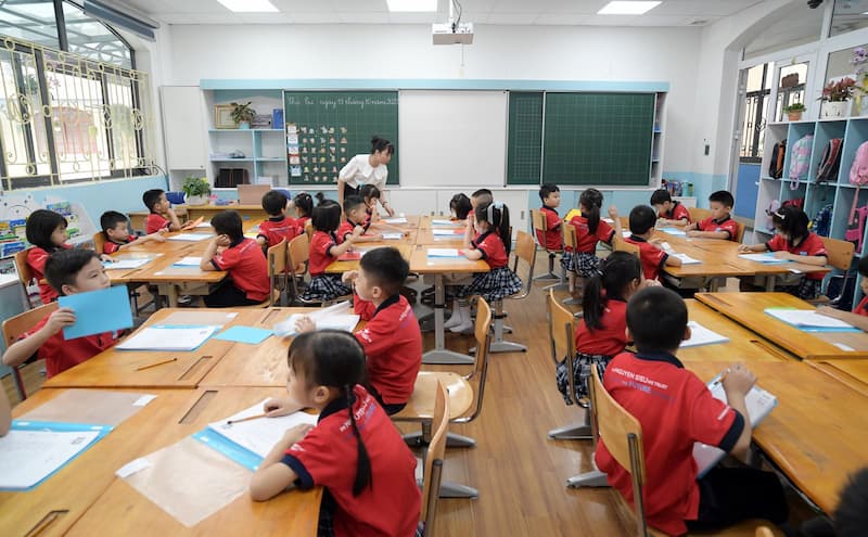 Phòng học cho cấp tiểu học tại trường Nguyễn Siêu. (Ảnh: www.nguyensieu.edu.vn)