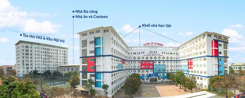 Toàn cảnh trường Liên cấp Việt - Úc Hà Nội. (Ảnh: vashanoi.edu.vn)