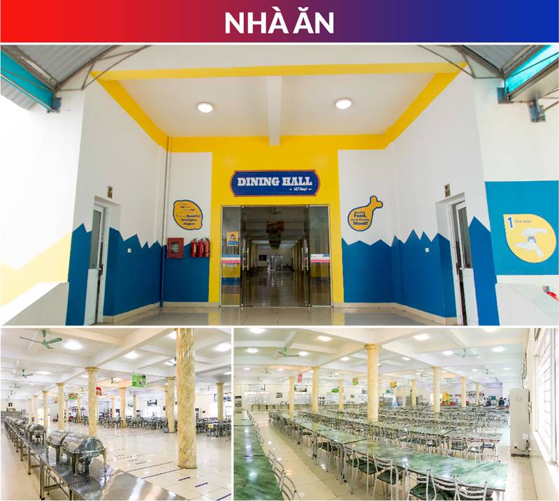 Phòng ăn tại trường. (Ảnh: vashanoi.edu.vn)