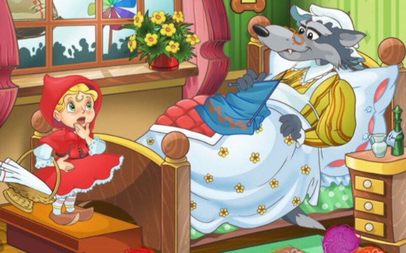 Con sói giả trang thành bà ngoại cô bé. (Ảnh: Sưu tầm Internet)