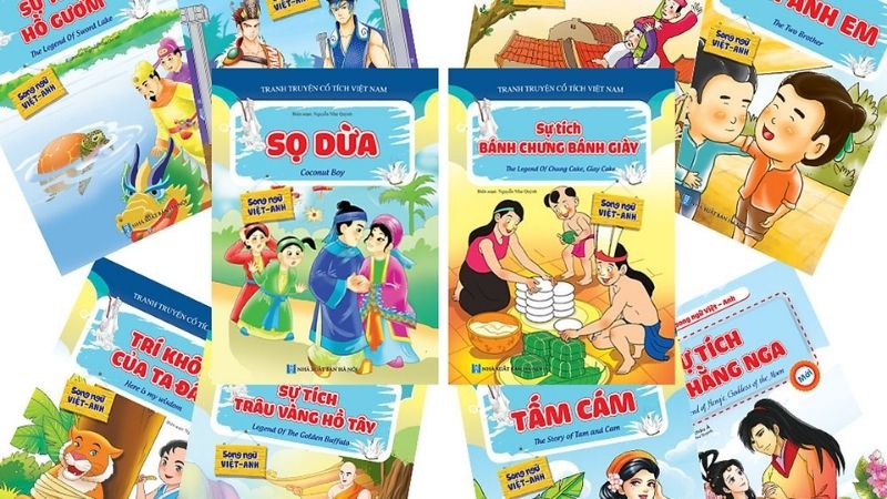 Bộ sưu tập truyện cổ tích song ngữ. (Ảnh: Sưu tầm Internet). 