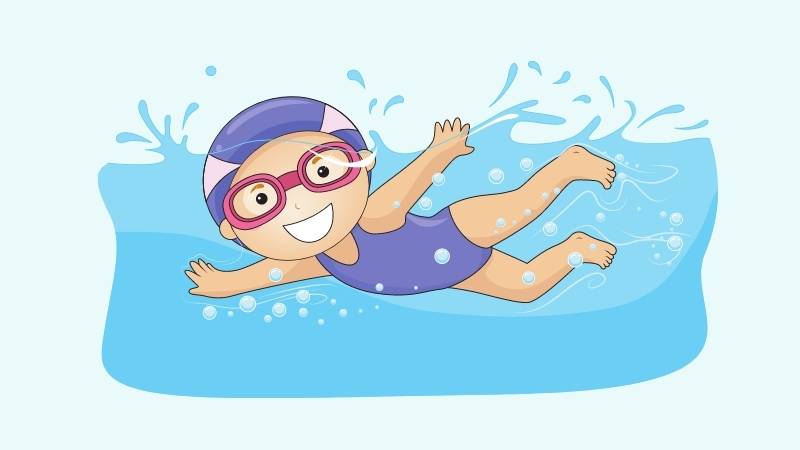 Từ vựng tiếng Anh lớp 4 chủ đề Can you swim. (Ảnh: Canva)