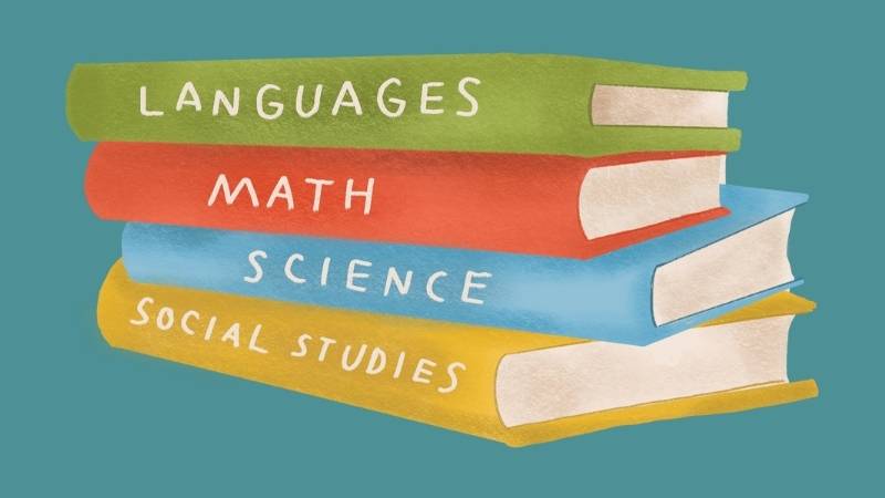 Từ vựng tiếng Anh lớp 4 chủ đề What subjects do you have today. (Ảnh: Canva)