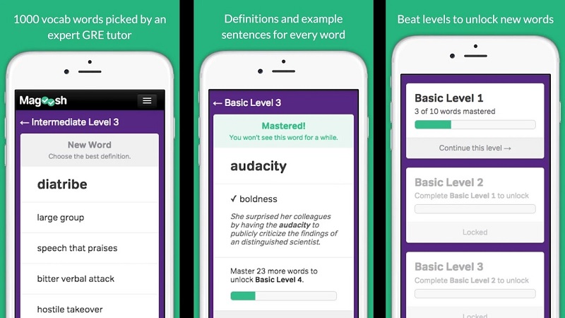 Học từ vựng tiếng Anh dễ dàng hơn với app Vocabulary Builder by Magoosh. (Ảnh: Sưu tầm internet)