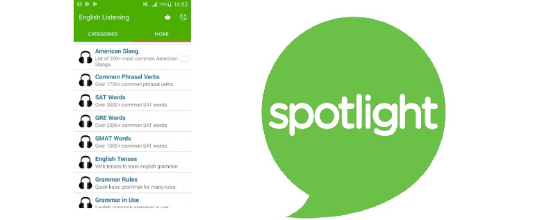 Phần mềm học tiếng Anh miễn phí Spotlight English. (Ảnh: Sưu tầm internet)