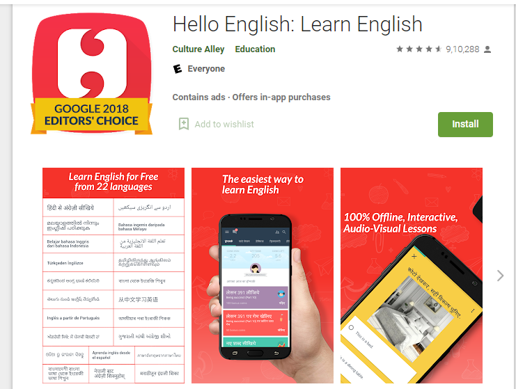 Hello English là ứng dụng tập trung vào giao tiếp tiếng Anh. (Ảnh: Sưu tầm Internet)