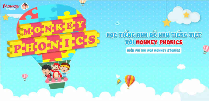 Phonics được tích hợp trong Monkey Stories giúp trẻ học tiếng Anh hiệu quả. (Ảnh: Monkey)