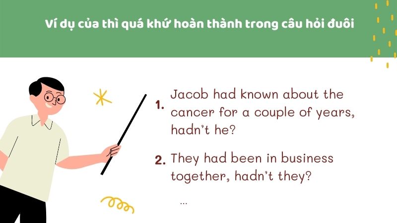 Ví dụ thì hiện tại hoàn thành với câu hỏi đuôi. (Ảnh: Canva)