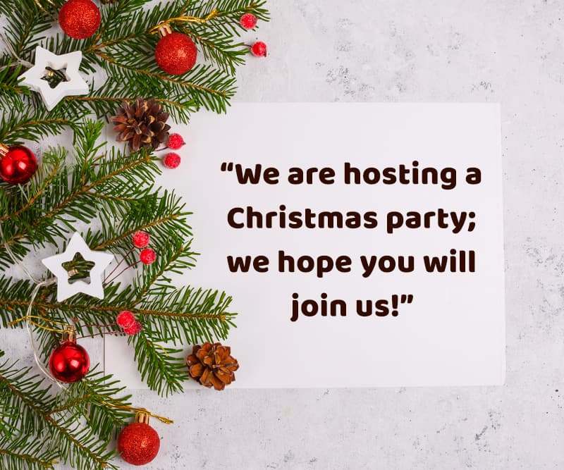 Lời chào đầu thư mời dự tiệc Giáng sinh bằng tiếng Anh ấn tượng. (Ảnh: Internet) 1