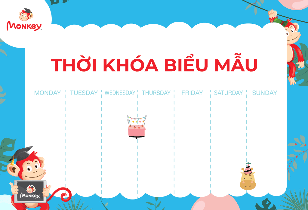 Gợi ý thời khóa biểu giúp con giỏi toàn diện với Monkey trọn bộ