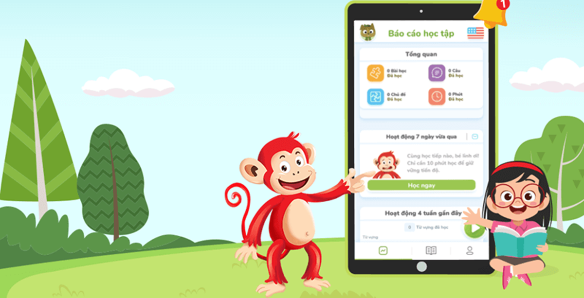 Hướng dẫn xem báo cáo học tập cho ba mẹ trên Monkey Stories