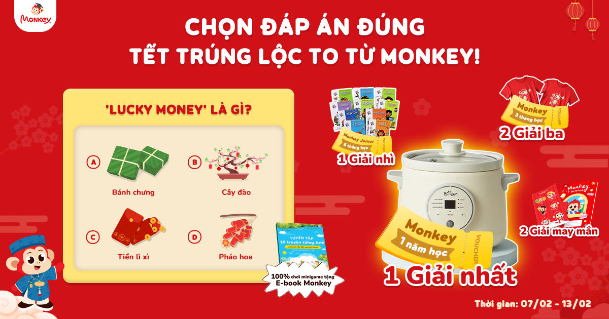 [MINIGAME] CHỌN ĐÁP ÁN ĐÚNG - TẾT TRÚNG LỘC TO TỪ MONKEY!