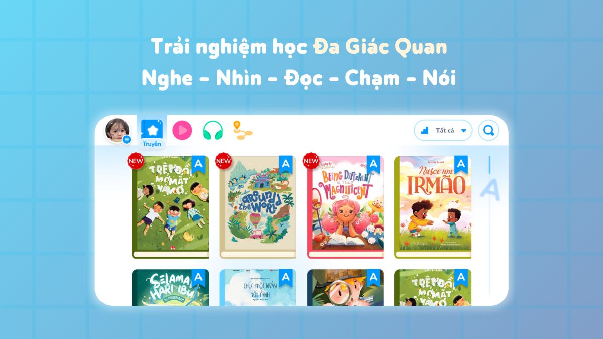 Trải nghiệm học Đa Giác Quan: Nghe - Nhìn - Đọc - Chạm - Nói cùng Monkey Stories
