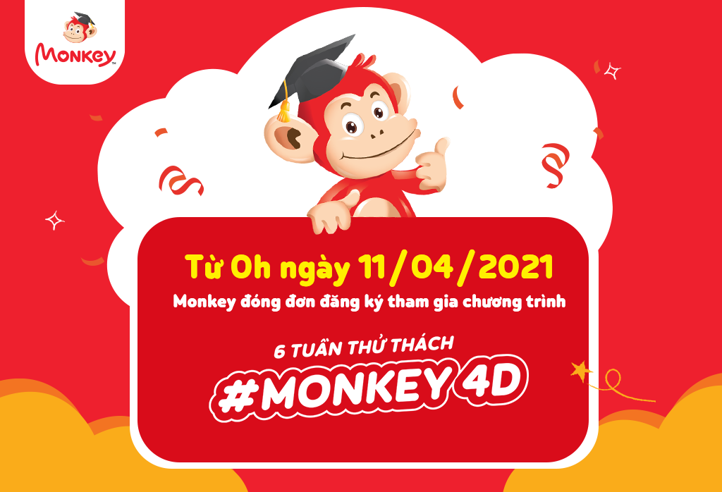 Monkey đóng đơn đăng ký tham gia “6 tuần thử thách #Monkey4D”