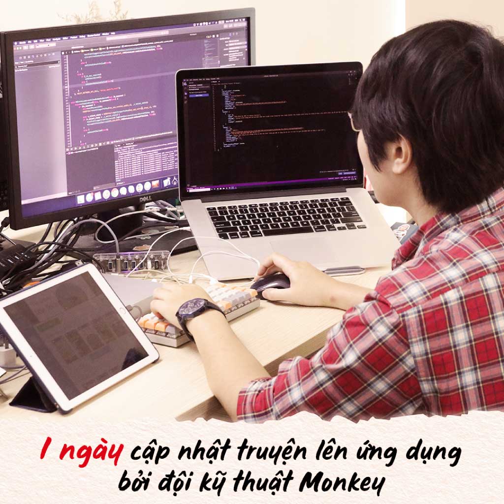 Cập nhật truyện lên ứng dụng. Ảnh: Monkey.