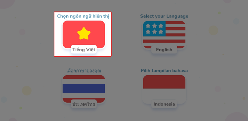 Chọn ngôn ngữ hiển thị. (Ảnh: Chụp màn hình)