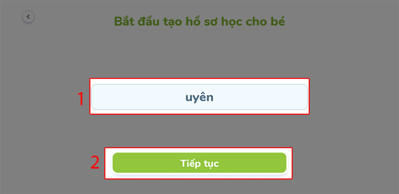 Tạo hồ sơ học tập trên ứng dụng. (Ảnh: Chụp màn hình)
