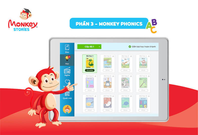App Monkey Stories giúp bé luyện nghe (Ảnh: Monkey.edu.vn)