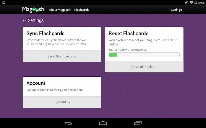 App học từ vựng tiếng Anh Magoosh. (Ảnh: Sưu tầm Internet)