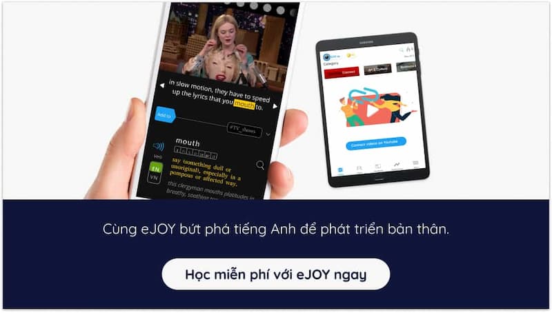 App học từ vựng tiếng Anh eJOY English. (Ảnh: Sưu tầm Internet)